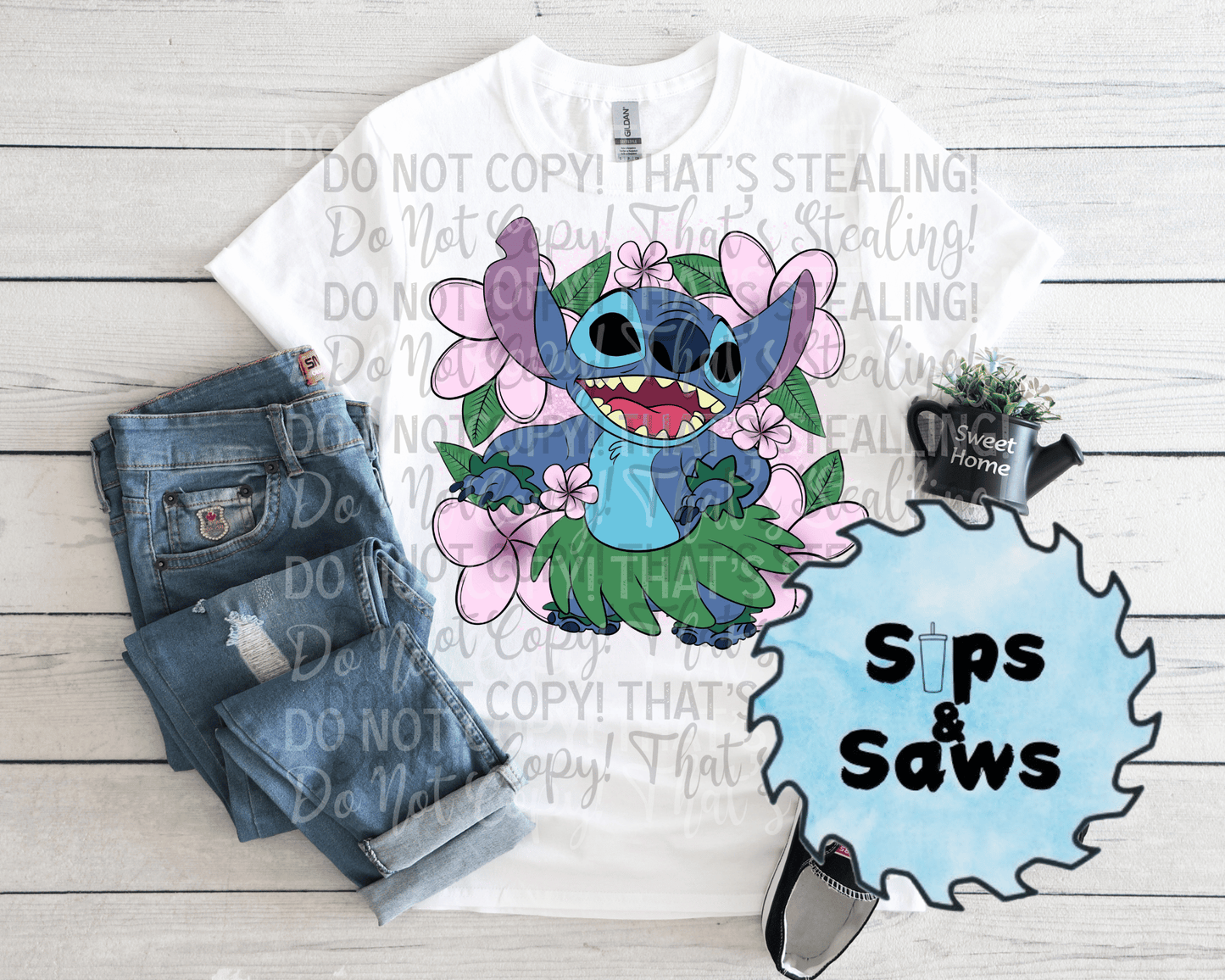 Floral Blue Alien DTF