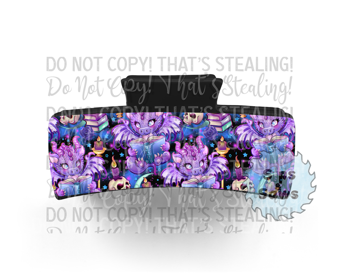 Purple Dragon Sublimation Hair Clip