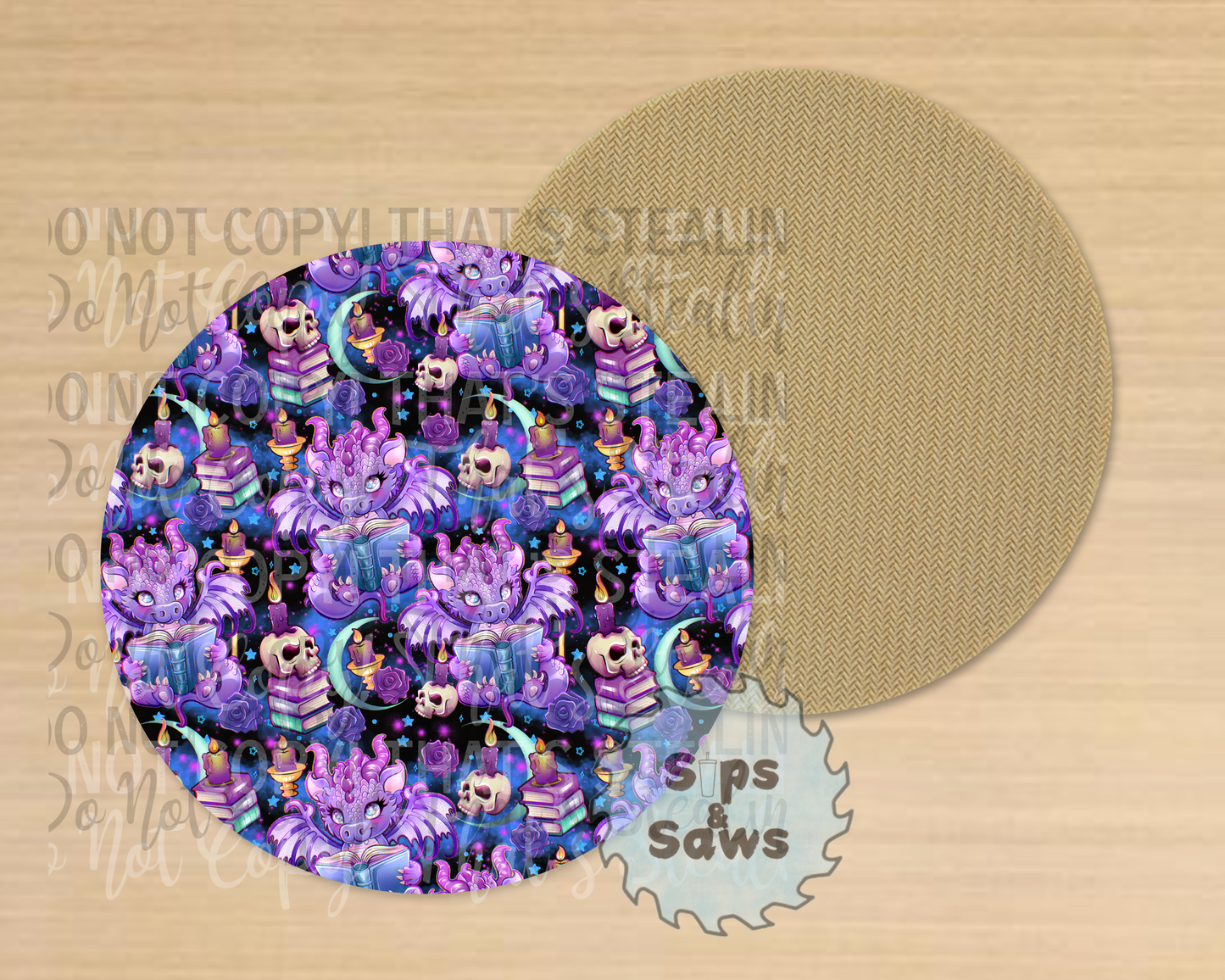 Purple Dragon Sublimation Coaster