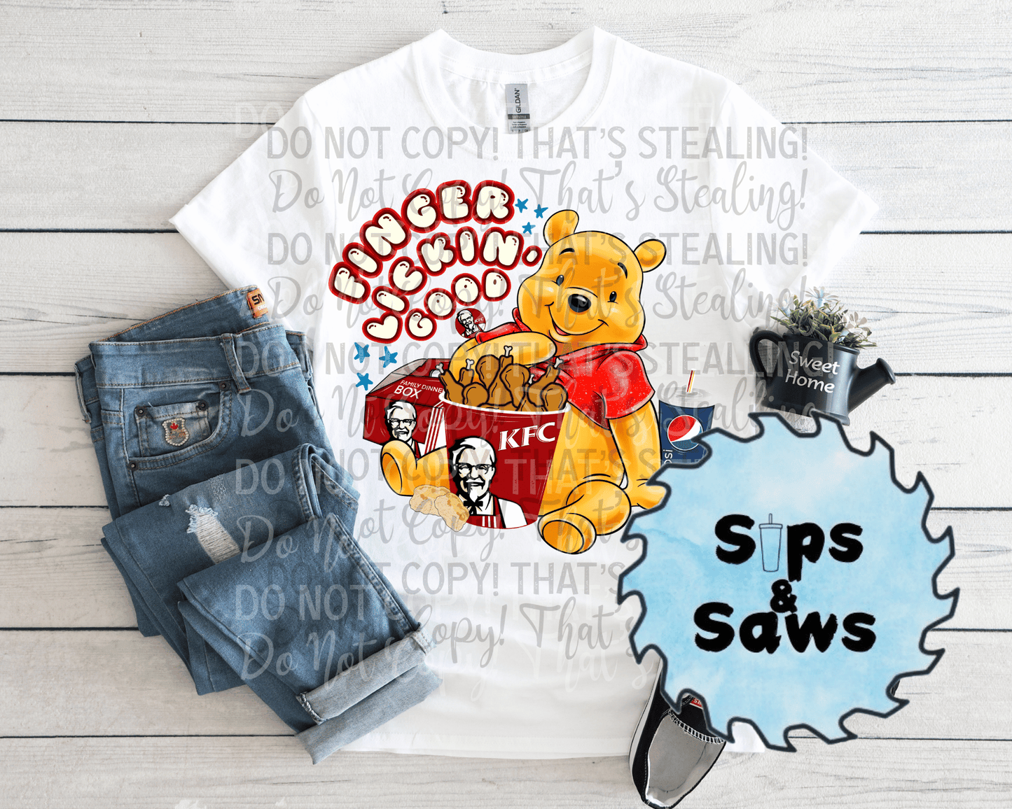 Finger Lickin Good Bear DTF