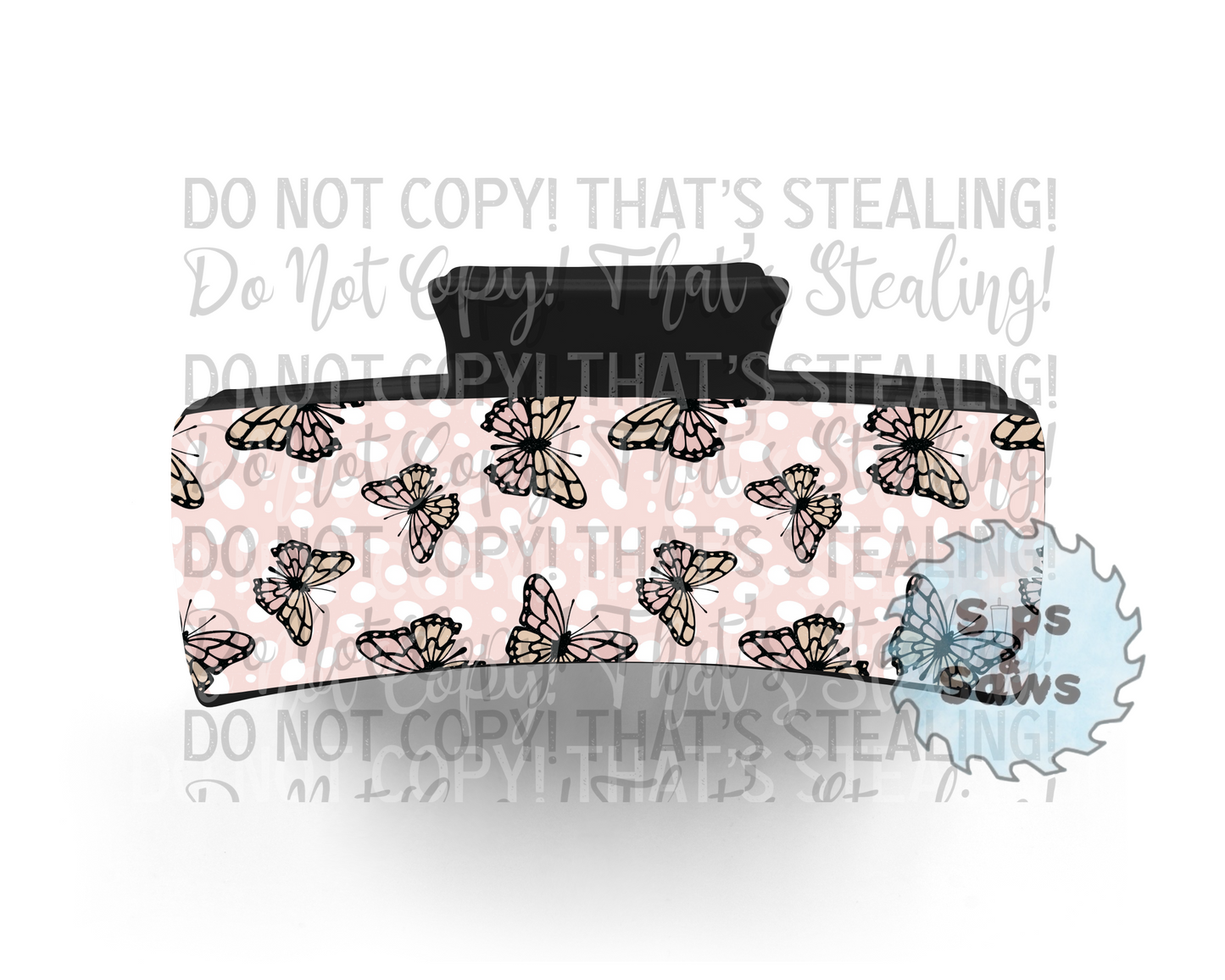 Neutral Butterflies Sublimation Hair Clip