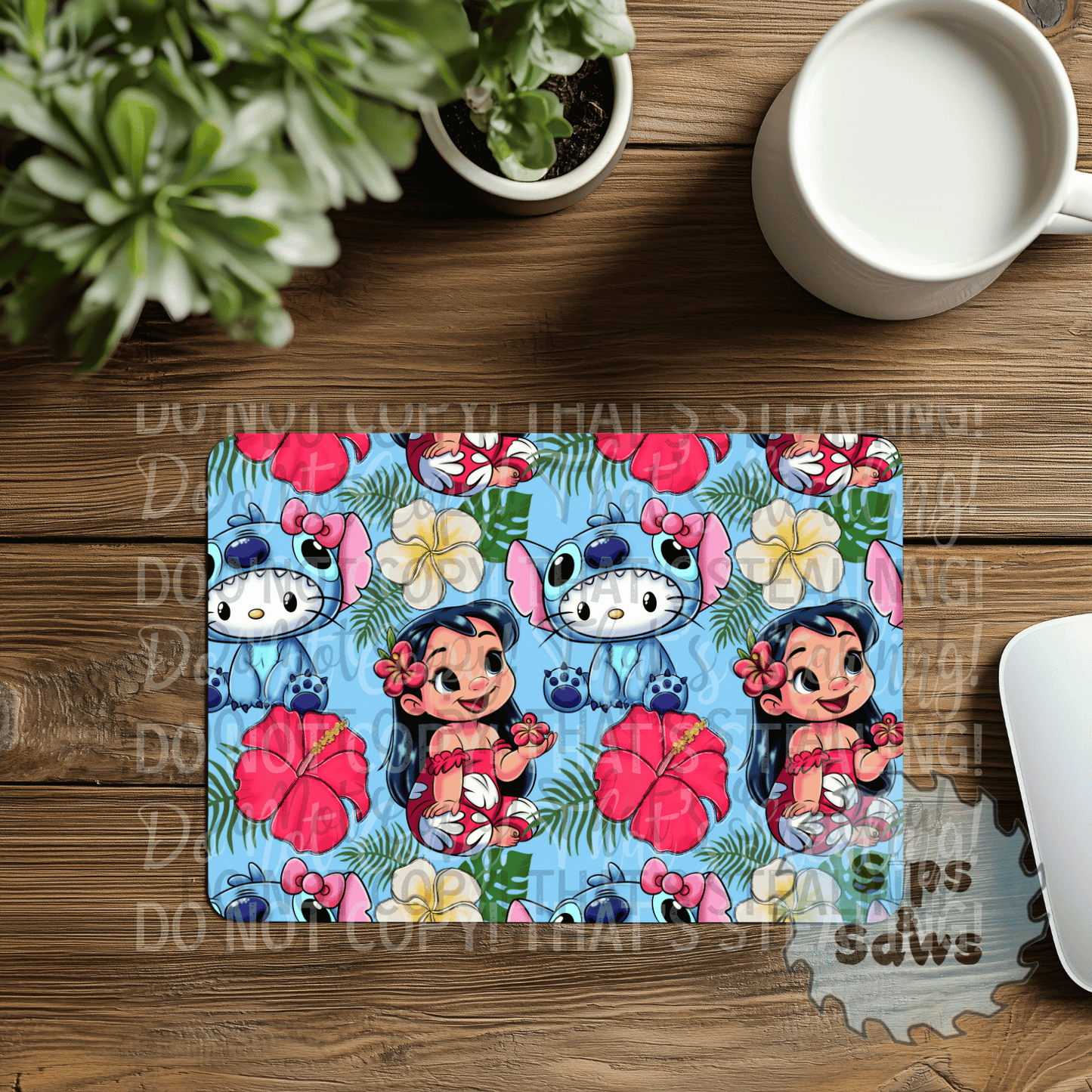 Lilo & Blue Alien Sublimation Mouse Pad
