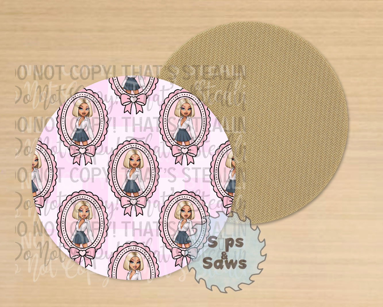 Bratz Light Pink Sublimation Coaster