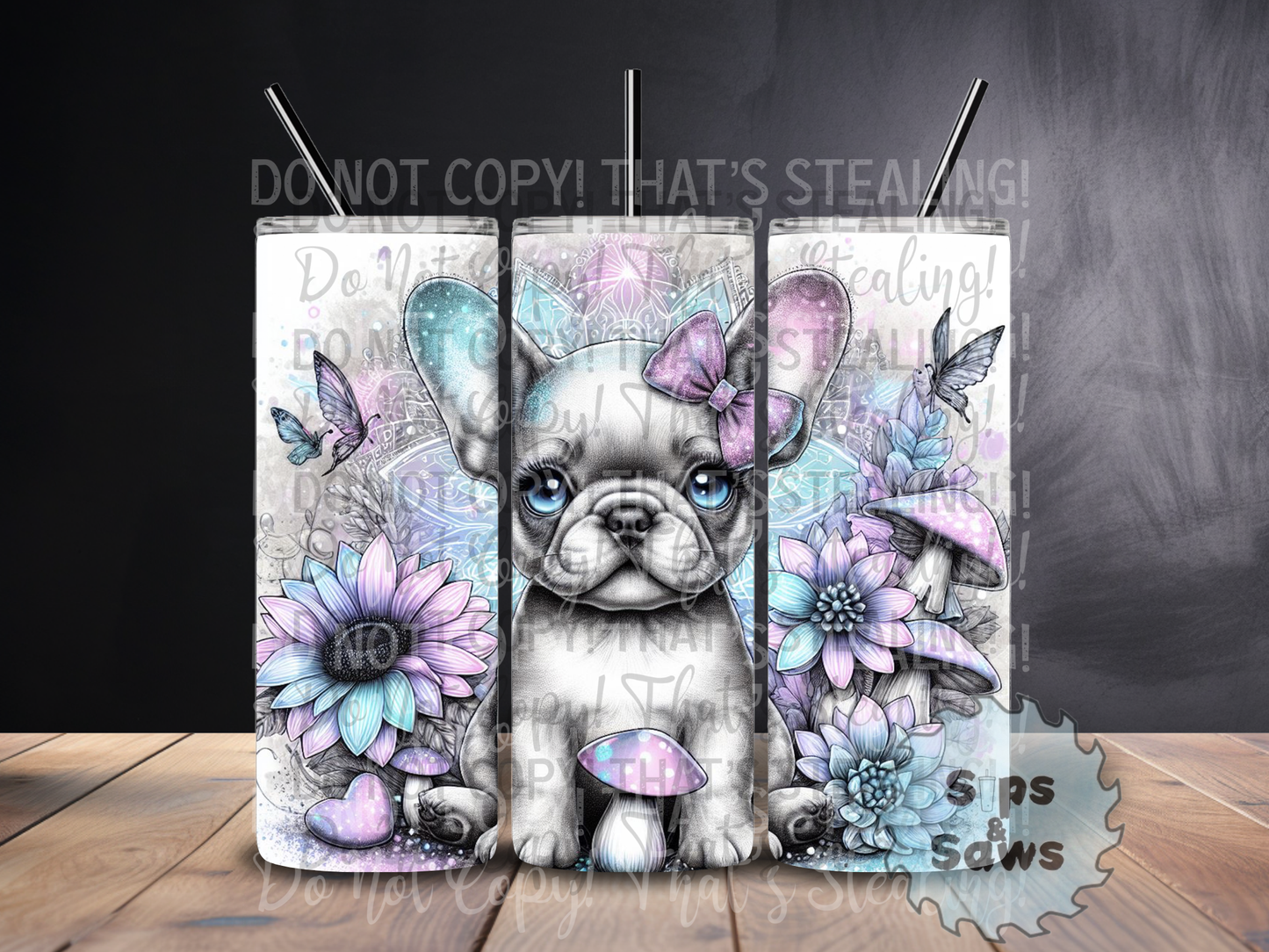 20oz Frenchie Sublimation Tumbler