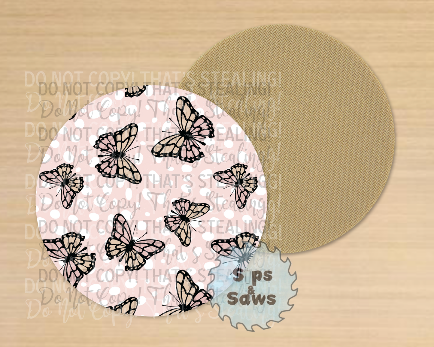 Neutral Butterfly Sublimation Coaster