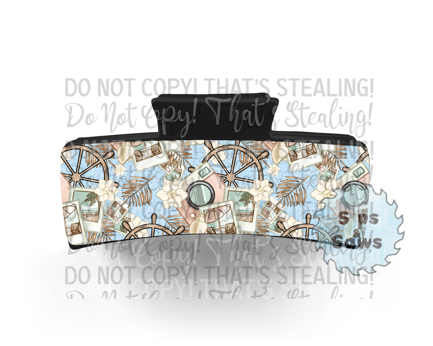 Take Me Away Blue Sublimation Hair Clip