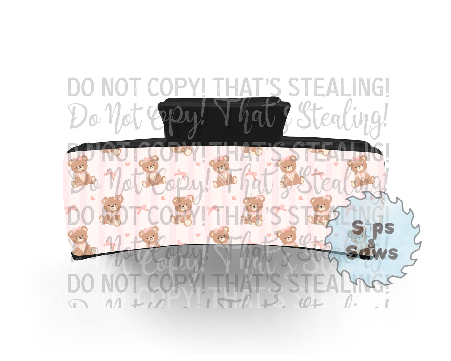 Teddies & Bows Sublimation Hair Clip