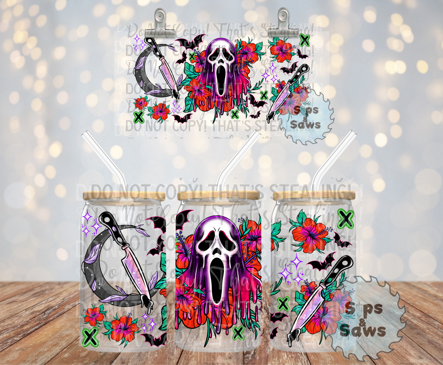 16oz Floral Ghosty Wrap