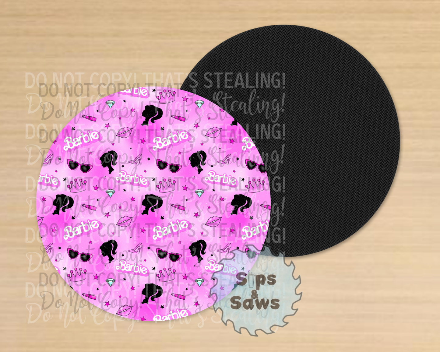 Pink Doll Sublimation Coaster