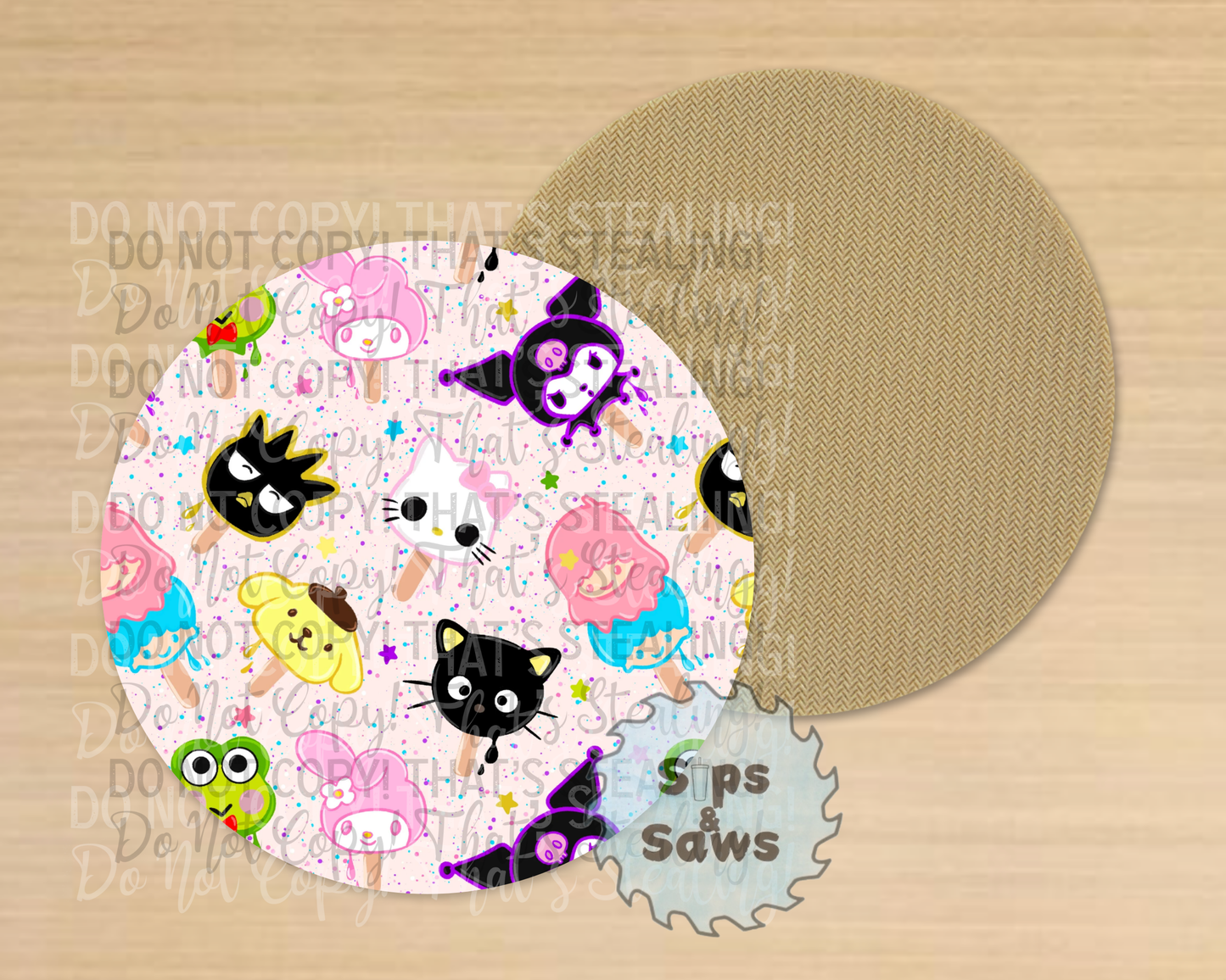 Cartoon Kitty Sublimation Coaster