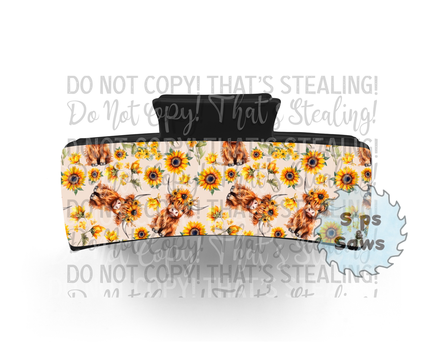 Highland Cow Sublimation Hair Clip