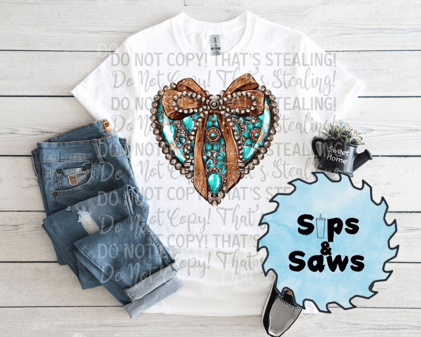 Turquoise Heart DTF