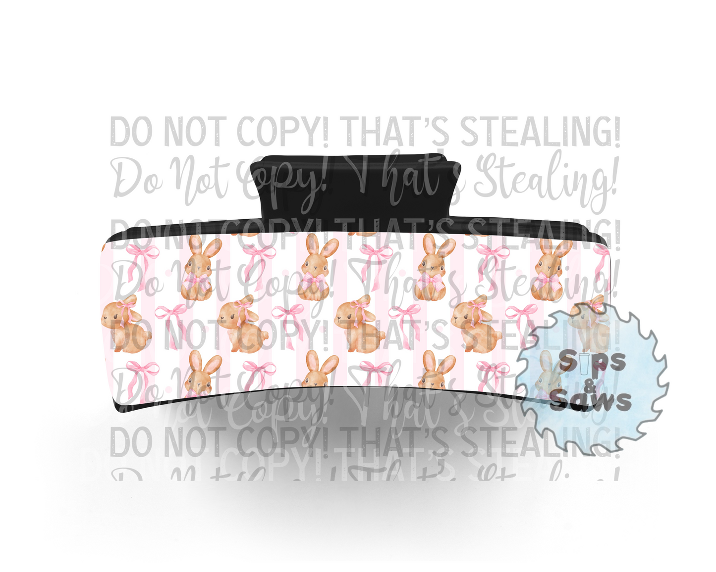 Bunnies and Bows Sublimation Hair Clip