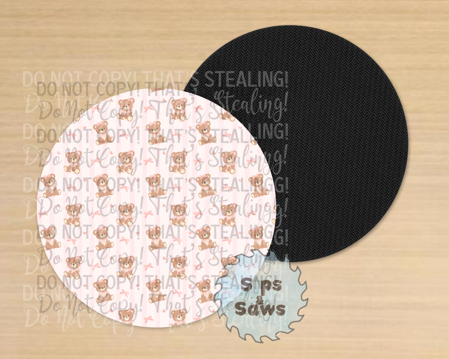 Teddies & Bows Sublimation Coaster