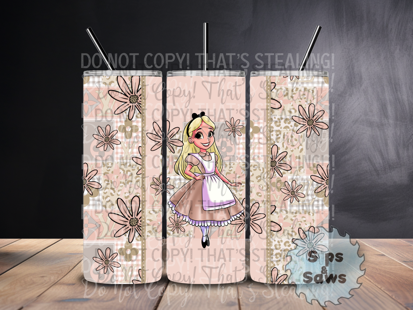 20oz Beige Alice Sublimation Tumbler