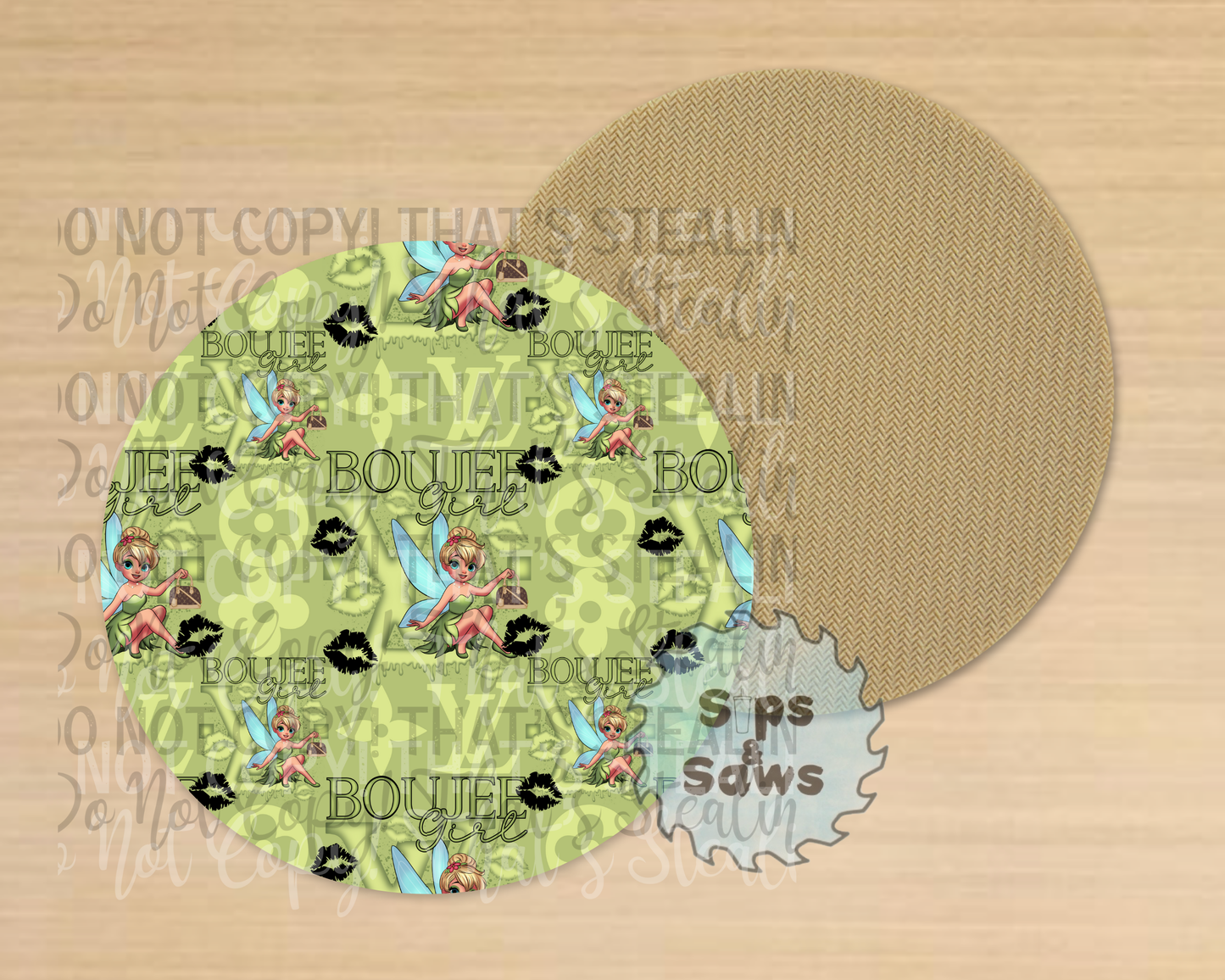 Designer Green Fairy Sublimation Coaster