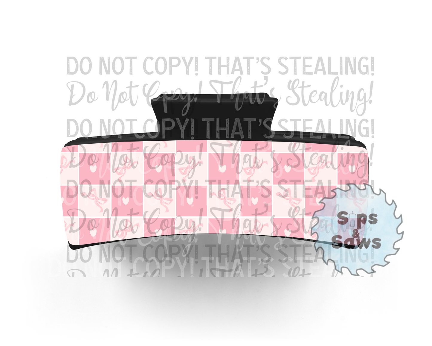 Hearts & Bows Sublimation Hair Clip