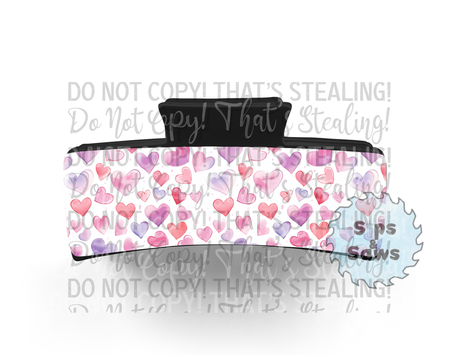 Hearts Sublimation Hair Clip