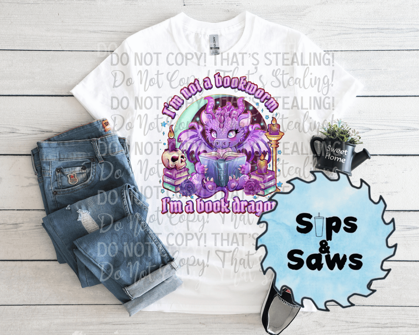 Purple Book Dragon DTF