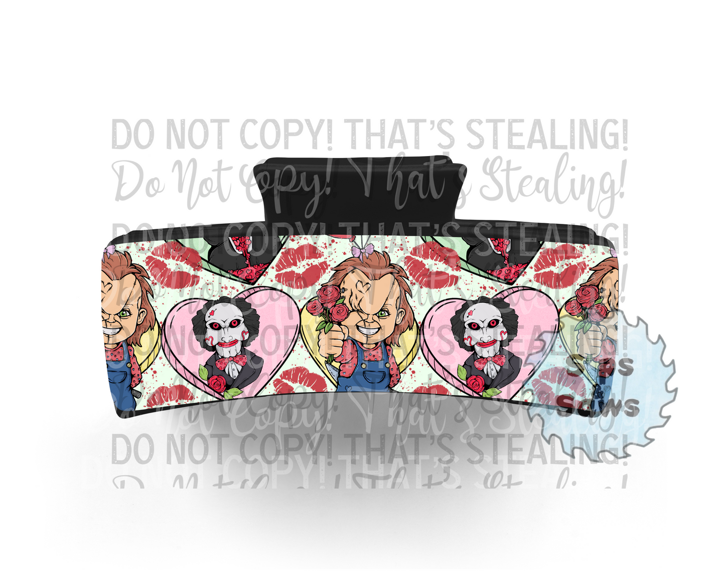 Horror Hearts Sublimation Hair Clip