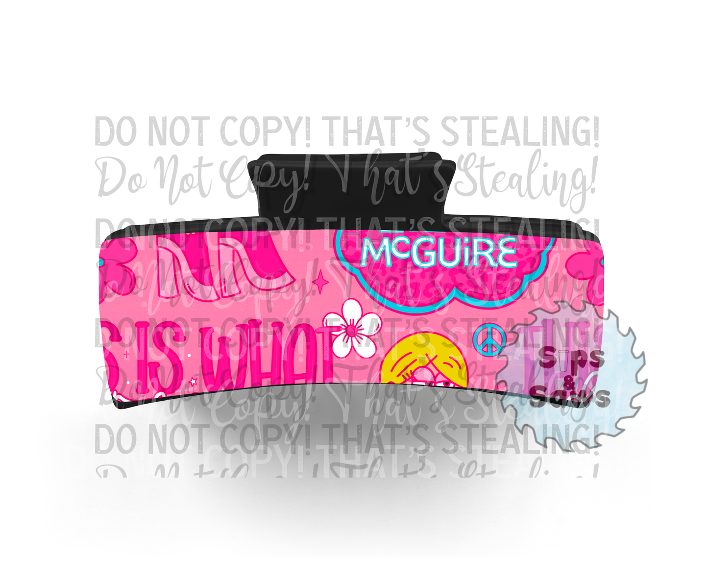 Lizzie Pink Sublimation Hair Clip