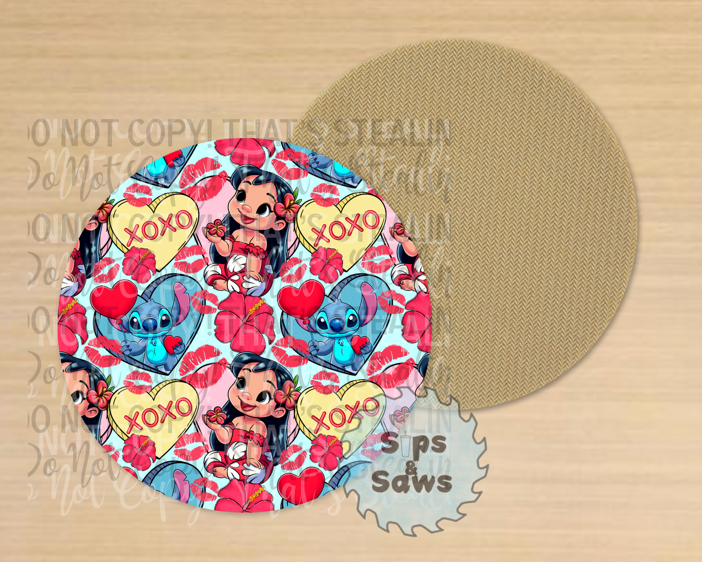 Lilo & Blue Alien Sublimation Coaster