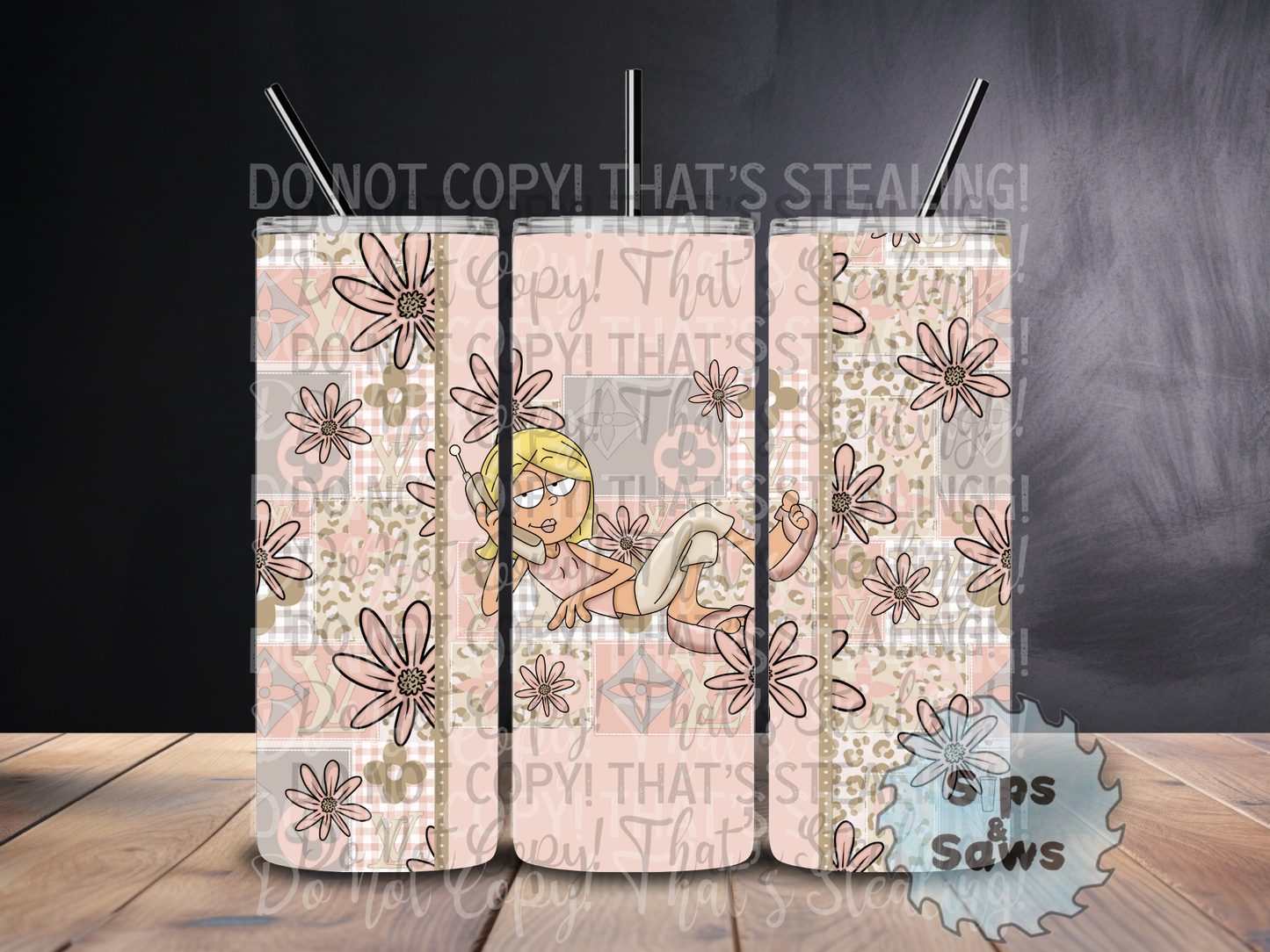 20oz Beige Lizzie Sublimation Tumbler