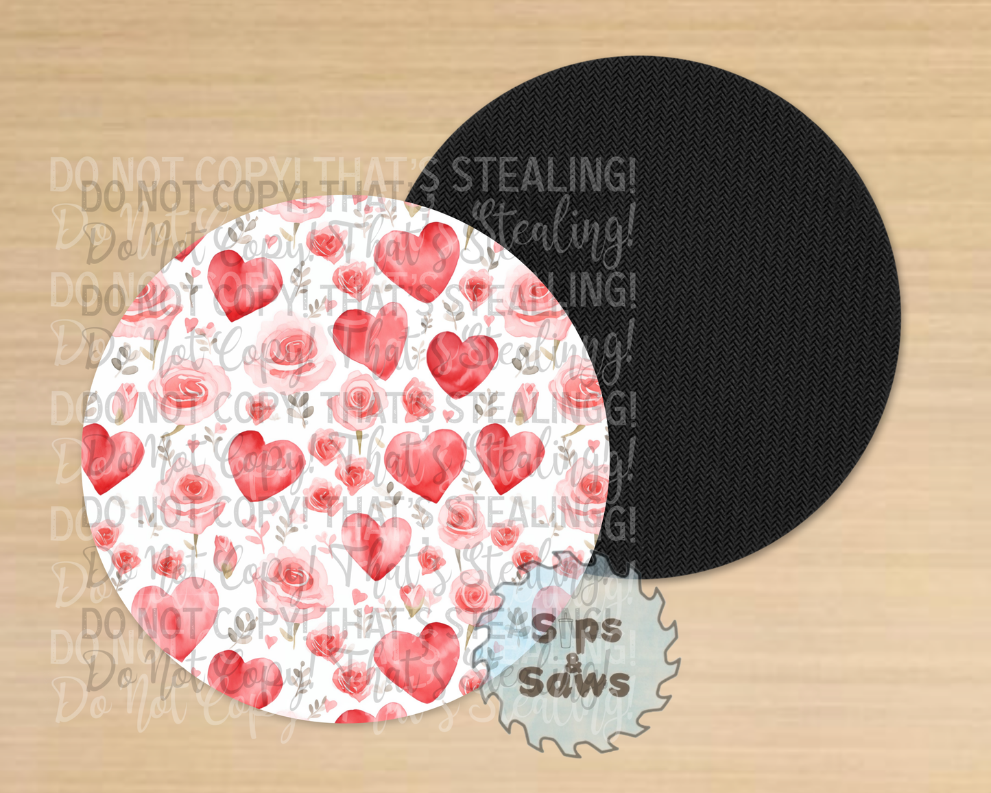 Hearts & Roses Sublimation Coaster