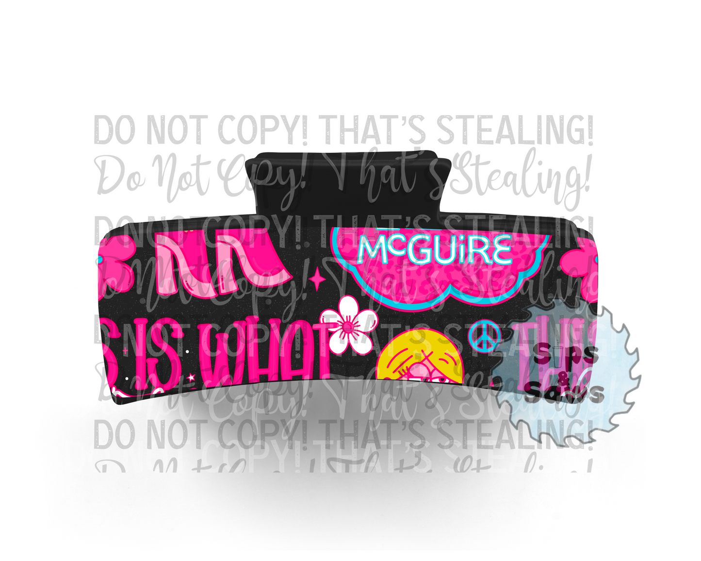 Lizzie Black Sublimation Hair Clip