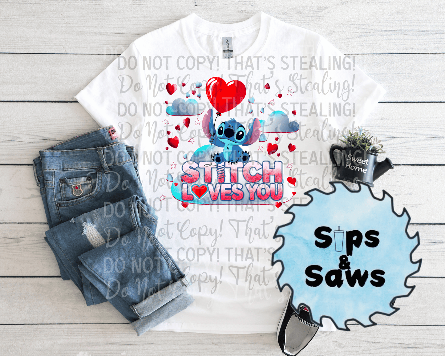 Blue Alien Loves You DTF