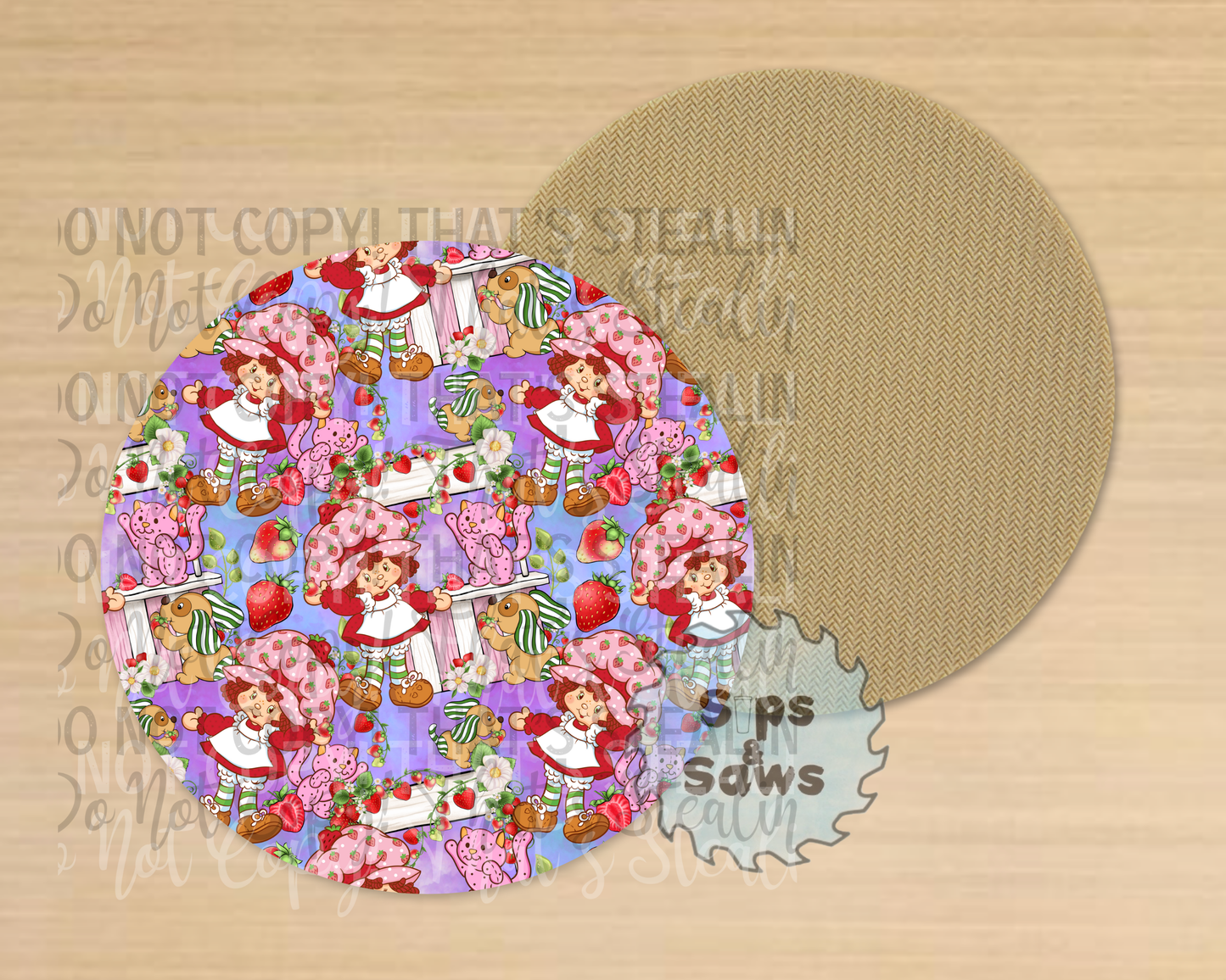 Strawberry Purple & Blue Sublimation Coaster