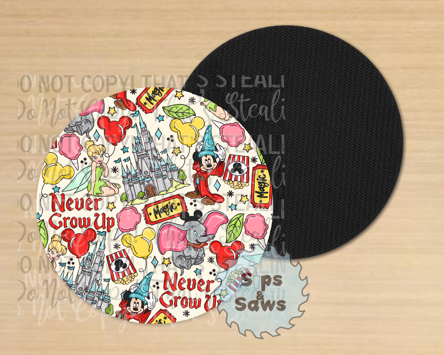 Never Grow Up Sublimation Coaster