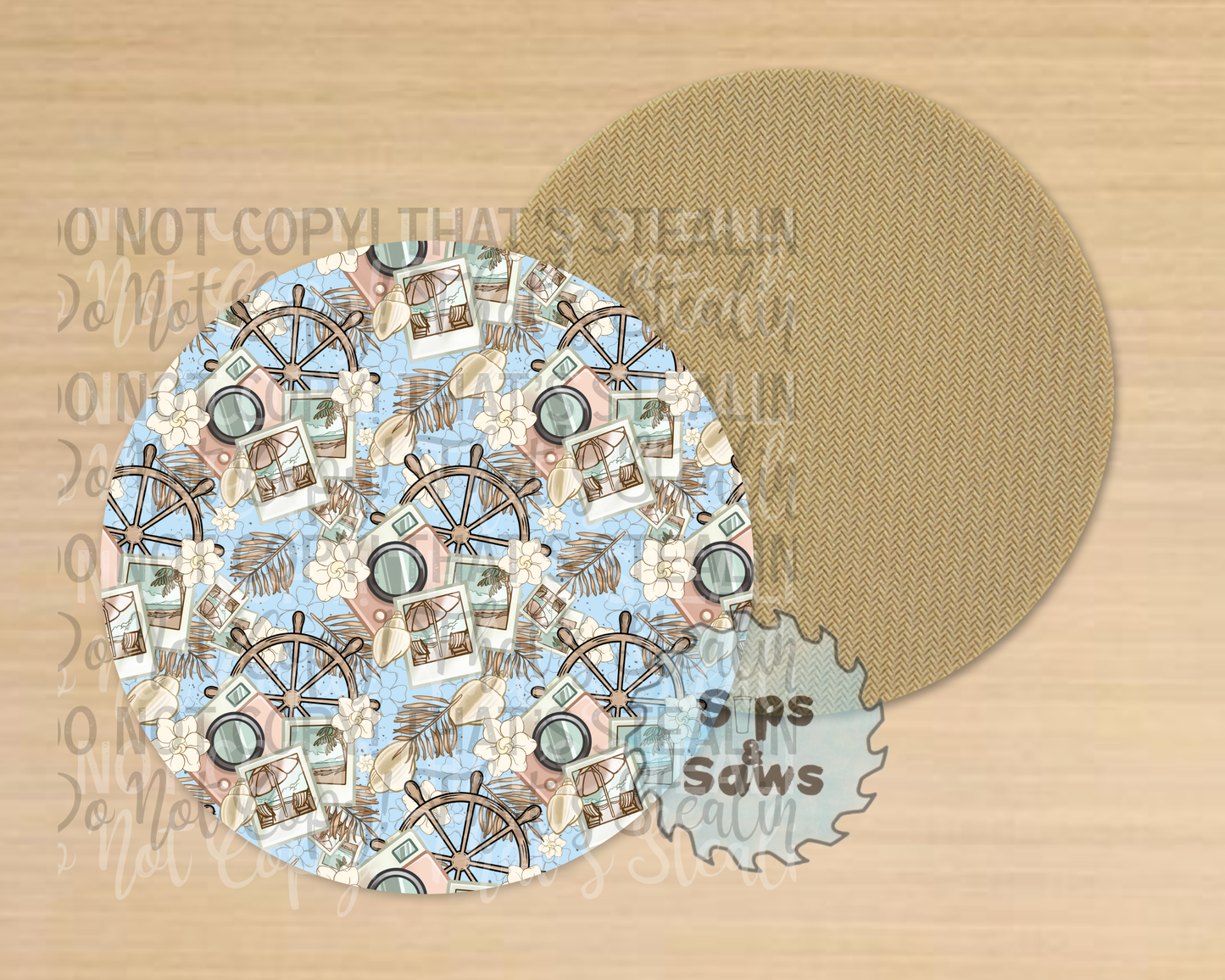 Take Me Away Blue Sublimation Coaster