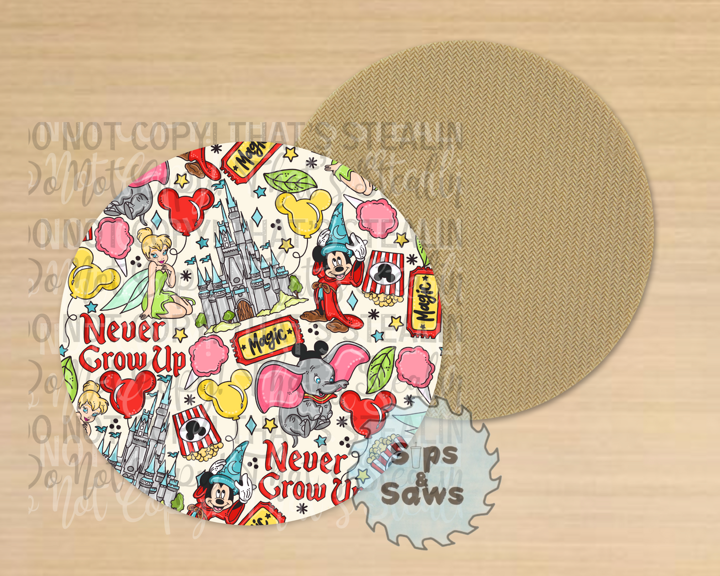 Never Grow Up Sublimation Coaster