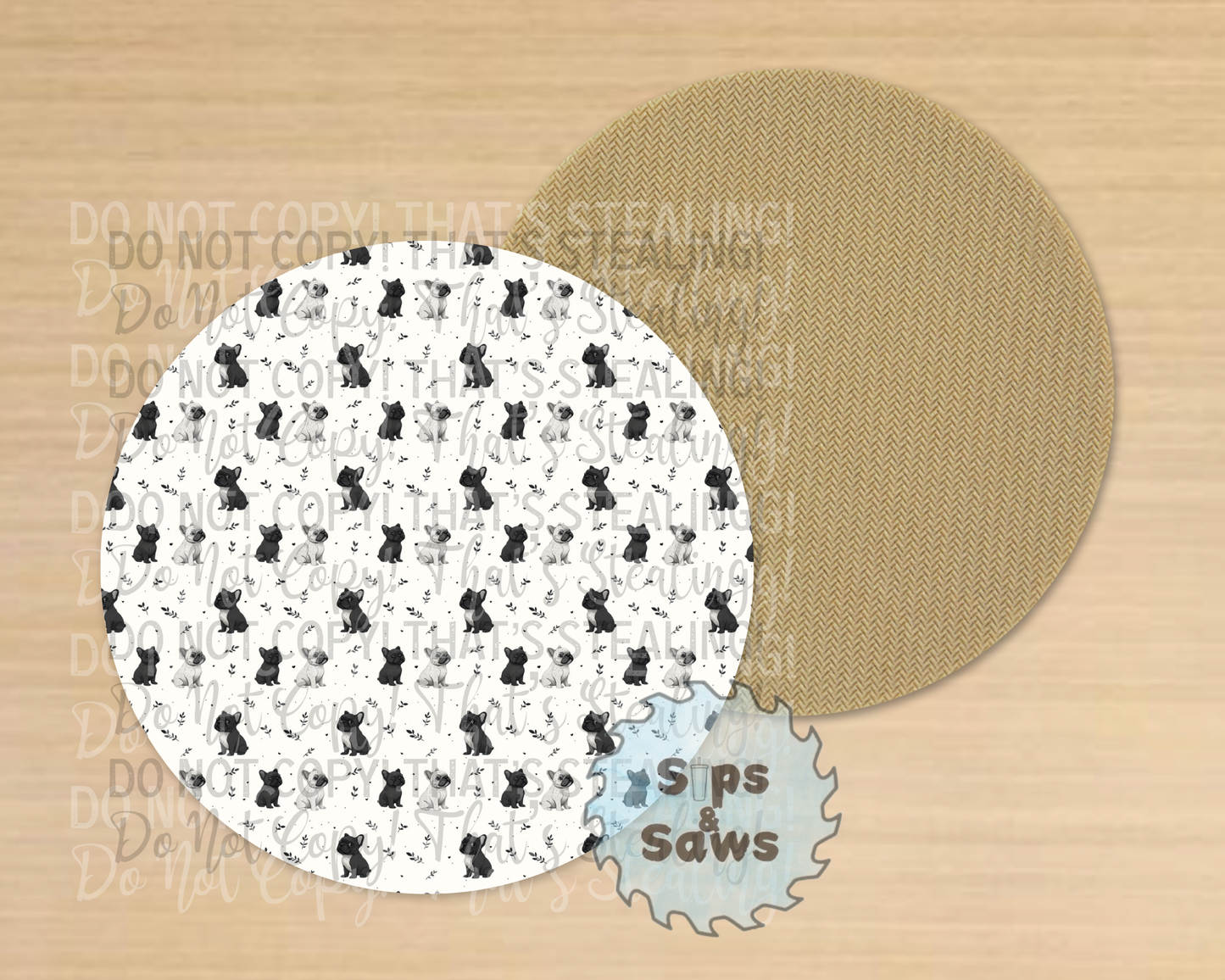 Duo Frenchie Sublimation Coaster