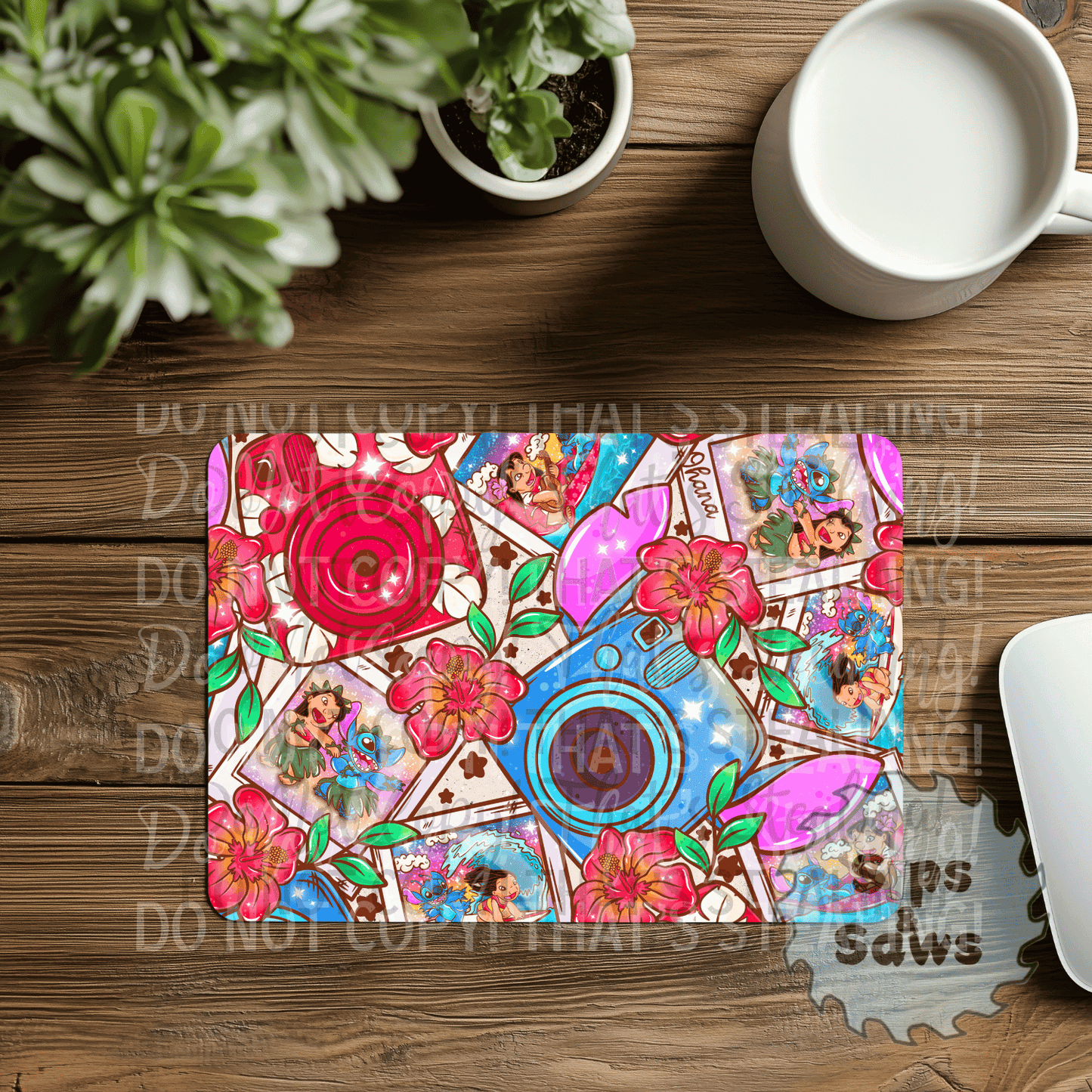 Polaroid Blue Alien Sublimation Mouse Pad