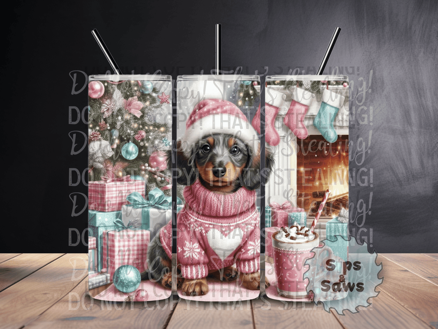 20oz Christmas Dachshund Tumbler