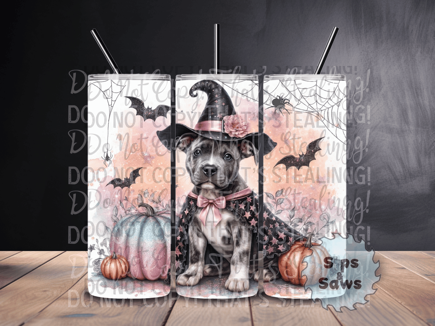 20oz Halloween Staffy Tumbler