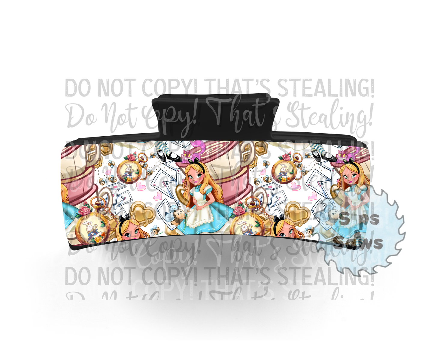 Alice White Sublimation Hair Clip