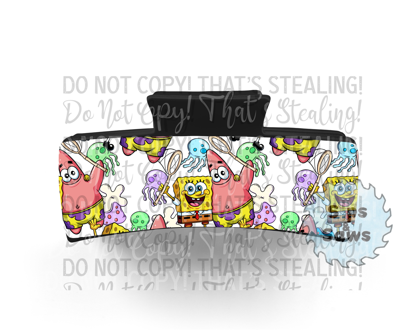 Cartoon Sponge White Sublimation Hair Clip