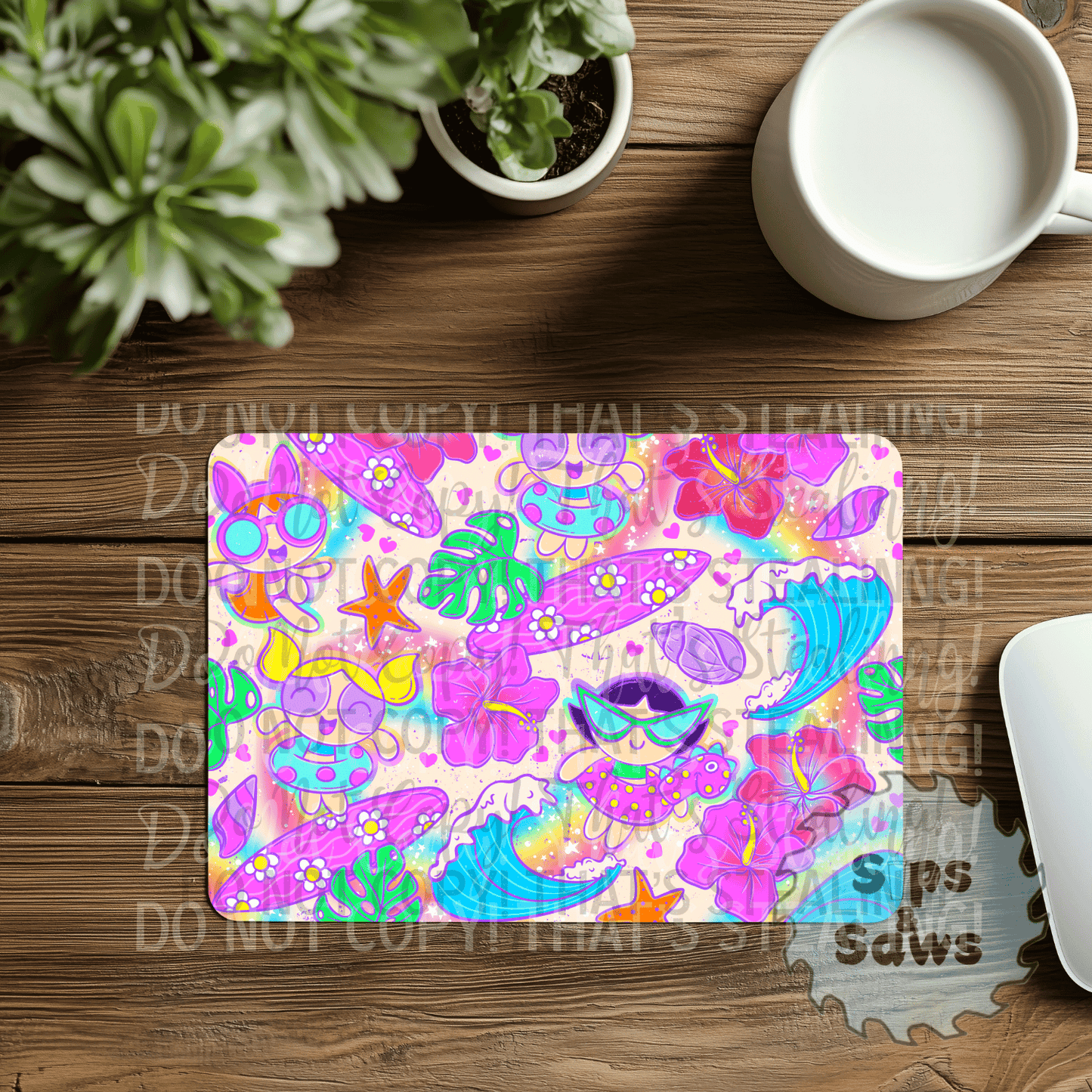 Power Summer Sublimation Mouse Pad