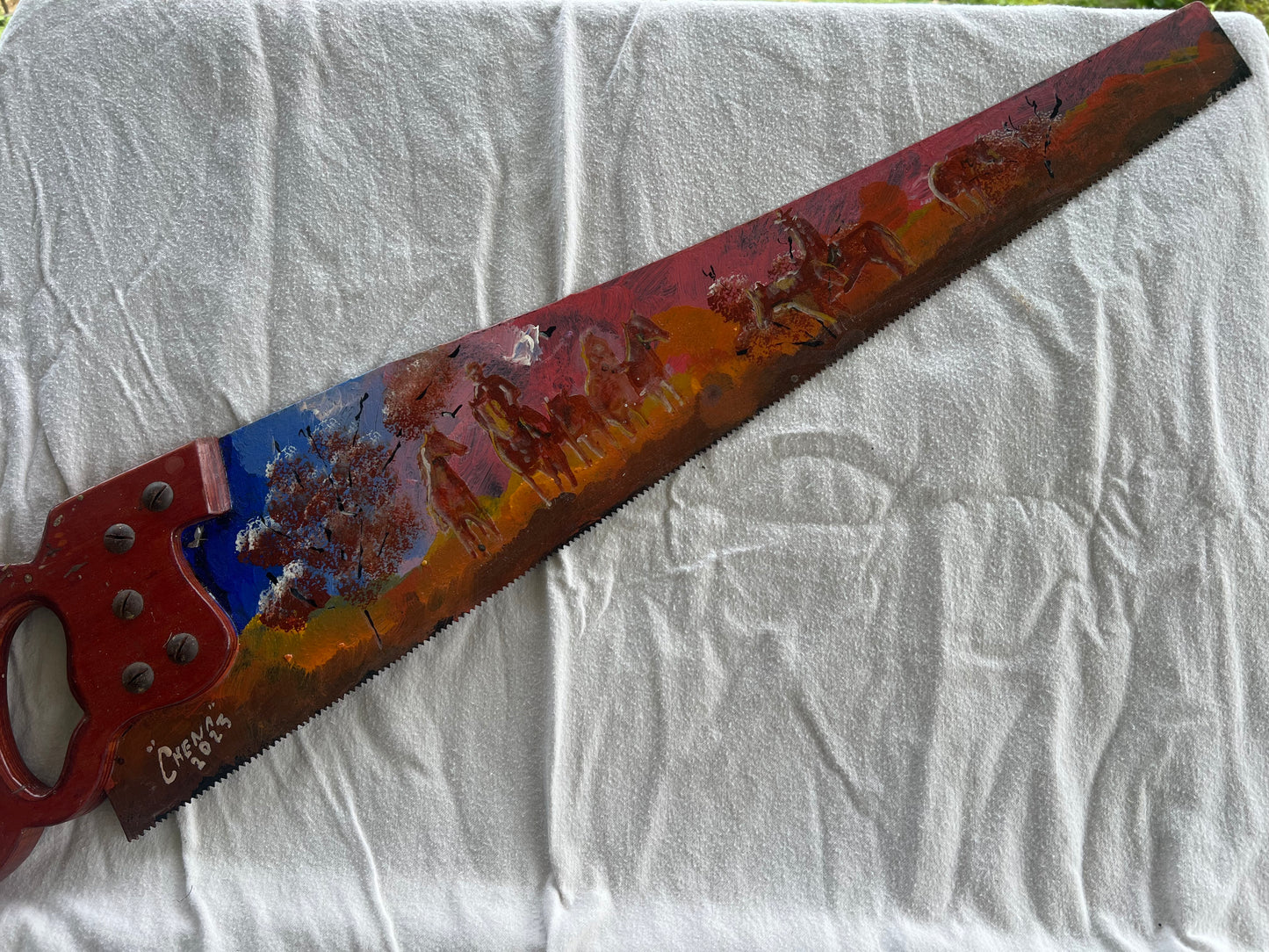 Hand Painted Country Hand saw