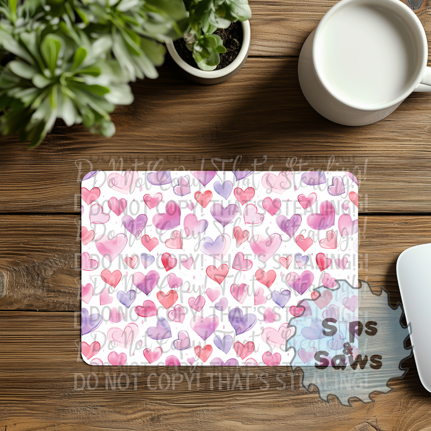 Hearts Sublimation Mouse Pad