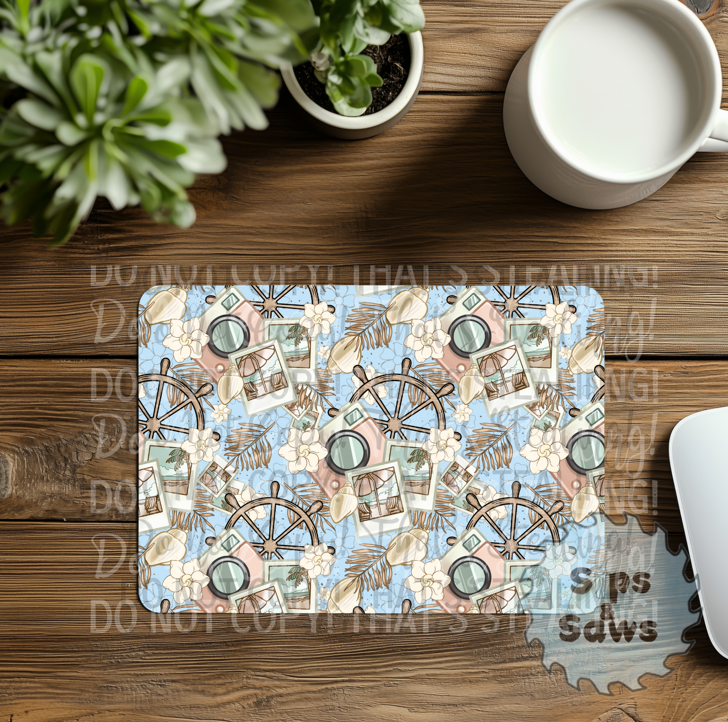 Take Me Away Blue Sublimation Mouse Pad