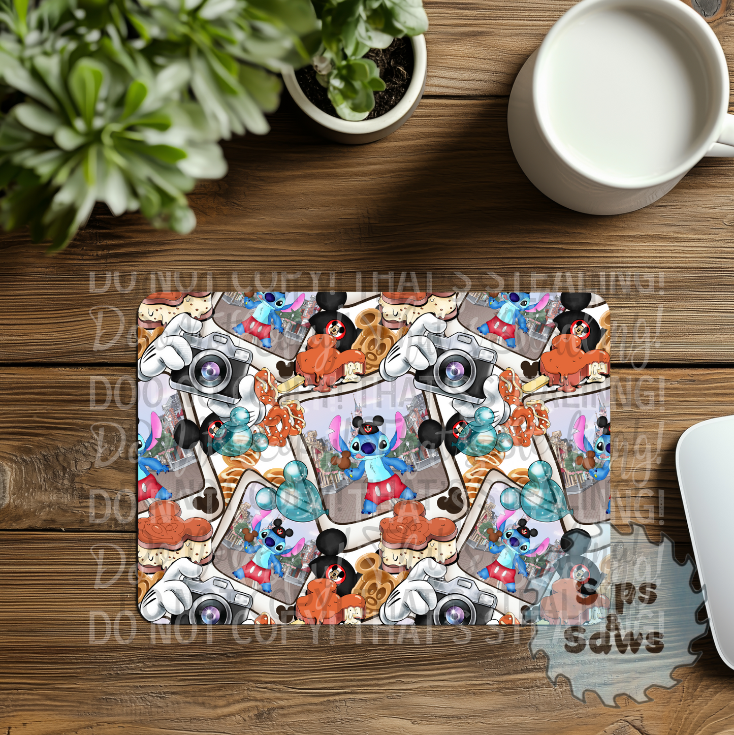 Blue Alien Sublimation Mouse Pad