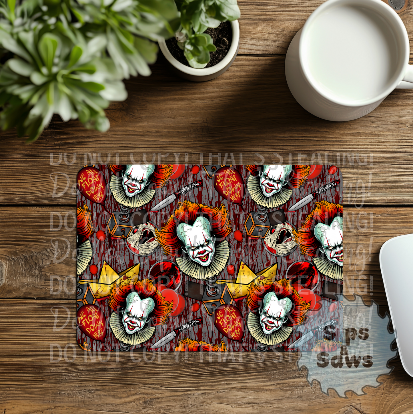 IT Blood Grey Sublimation Mouse Pad