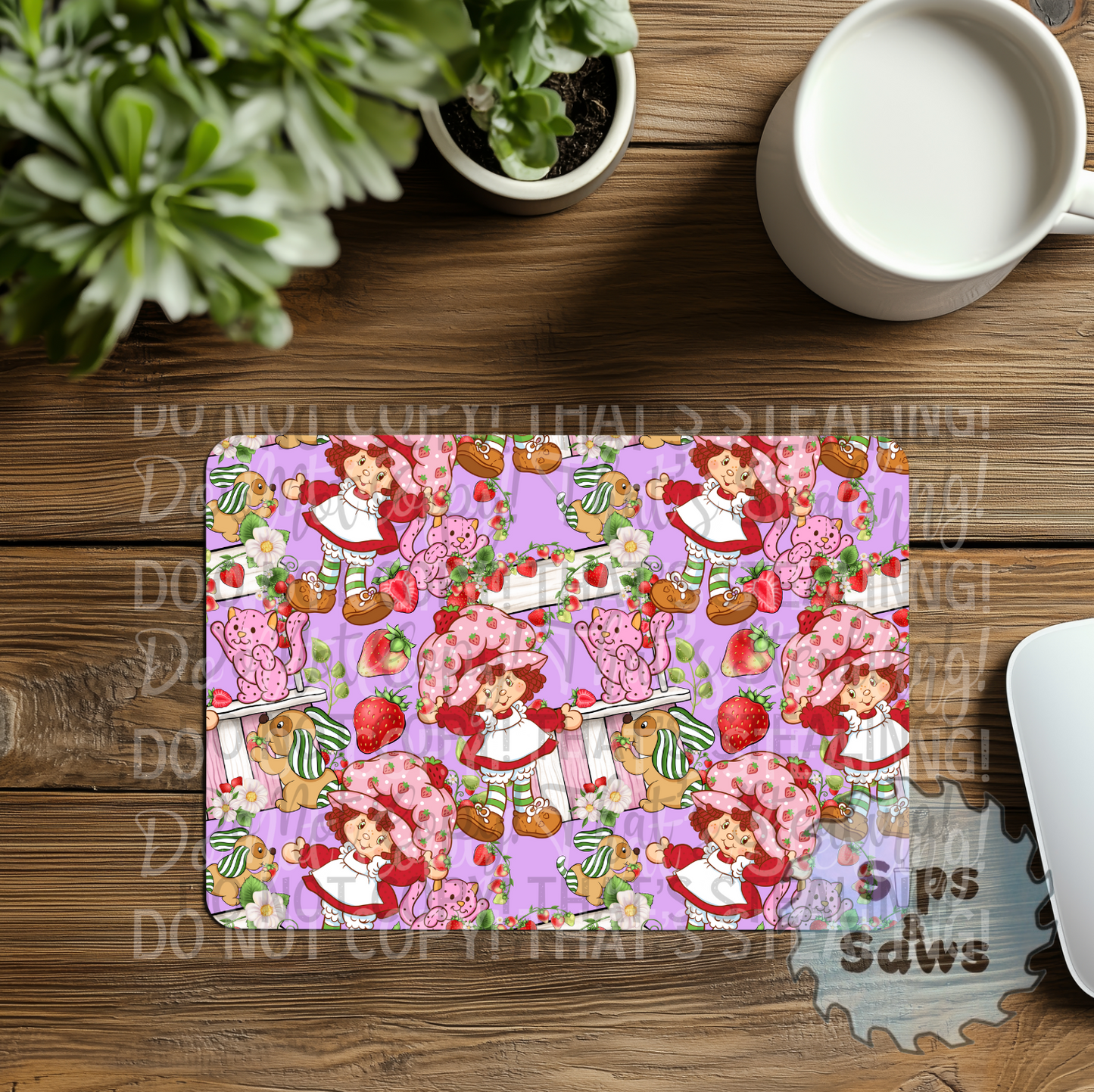 Strawberry Purple Sublimation Mouse Pad