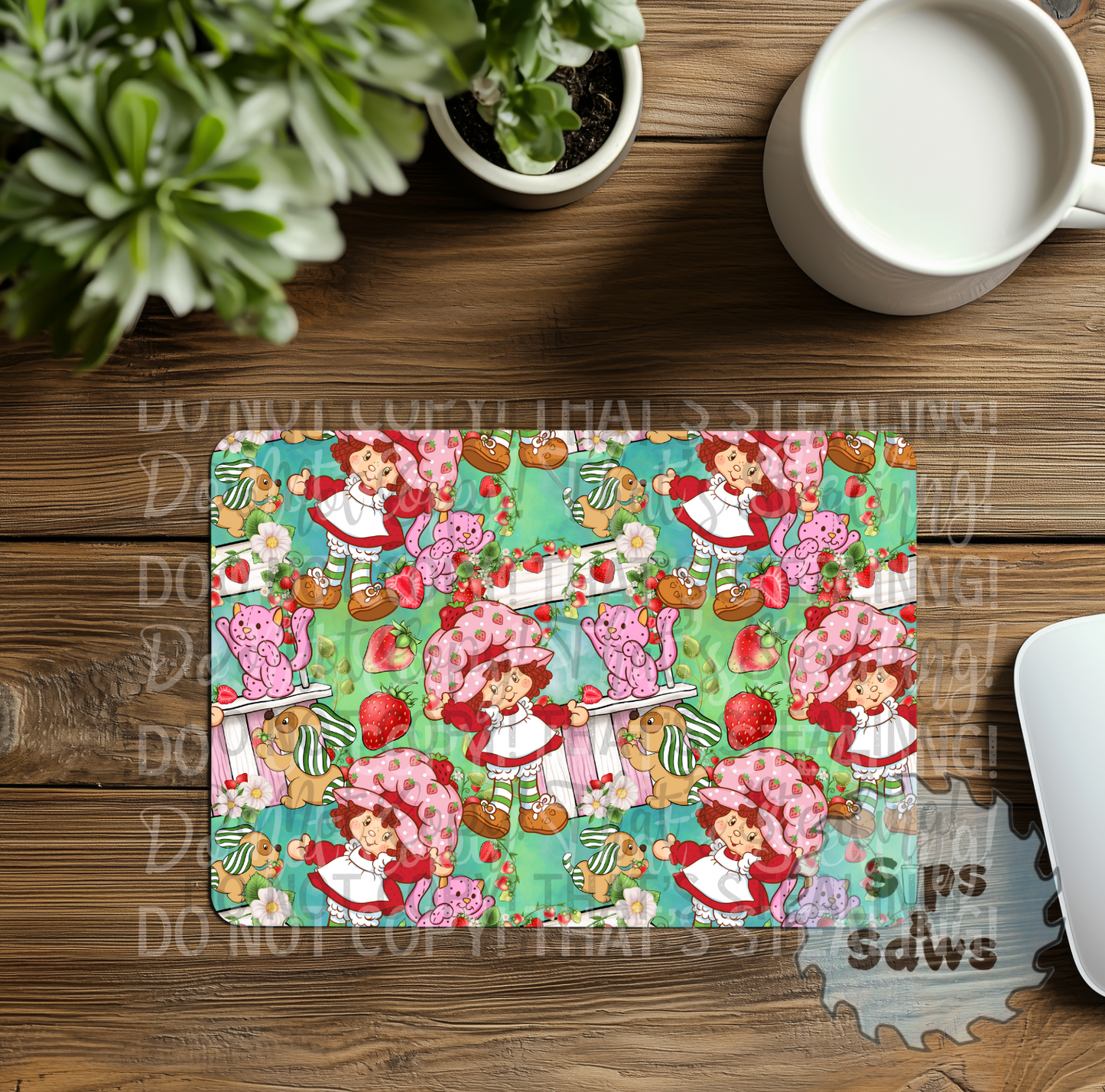 Strawberry Green Sublimation Mouse Pad
