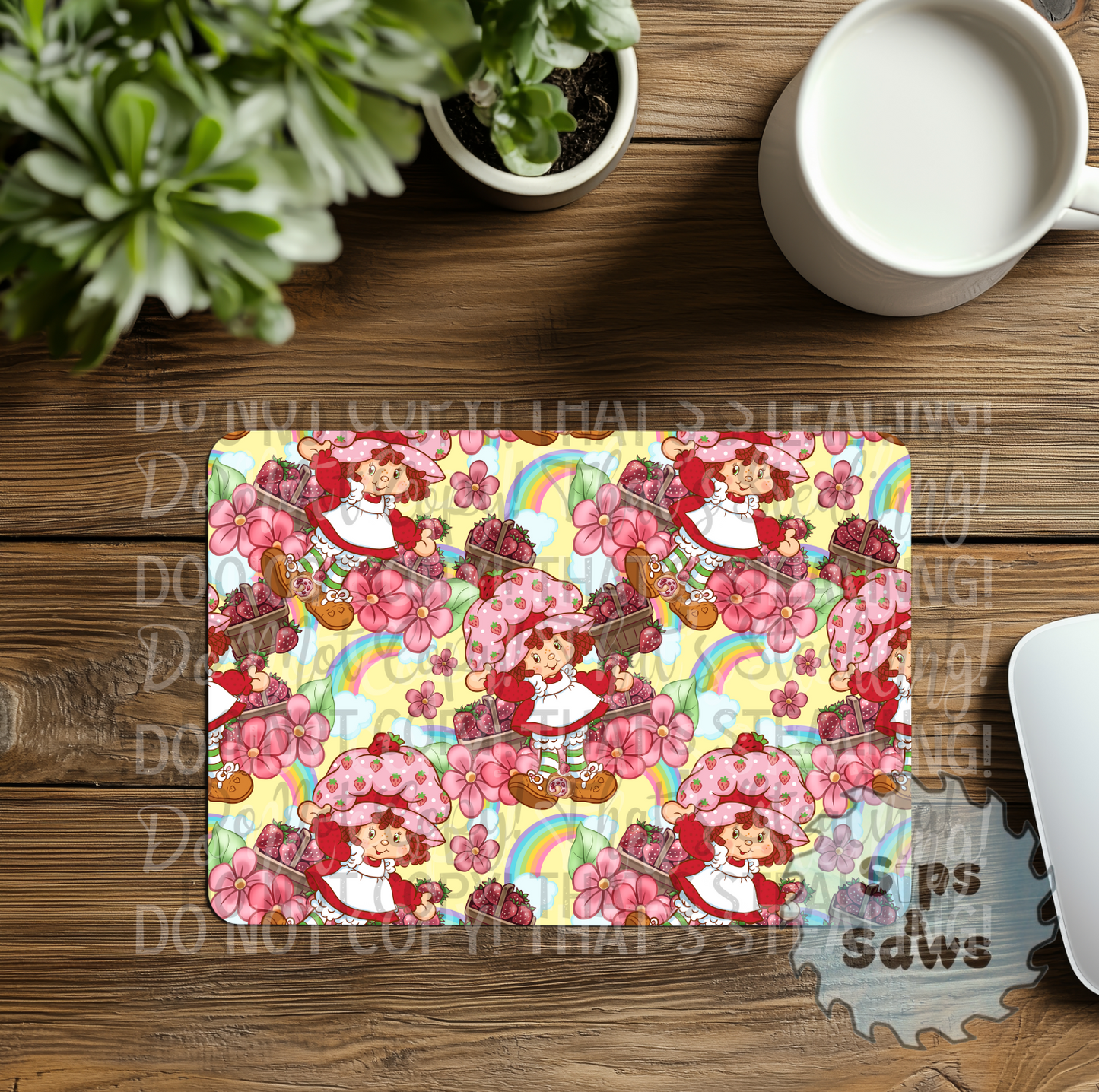 Strawberry Yellow Sublimation Mouse Pad