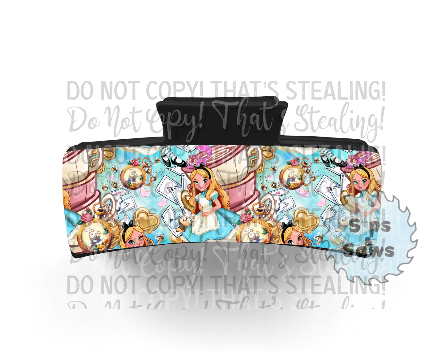Alice Green & Blue Sublimation Hair Clip